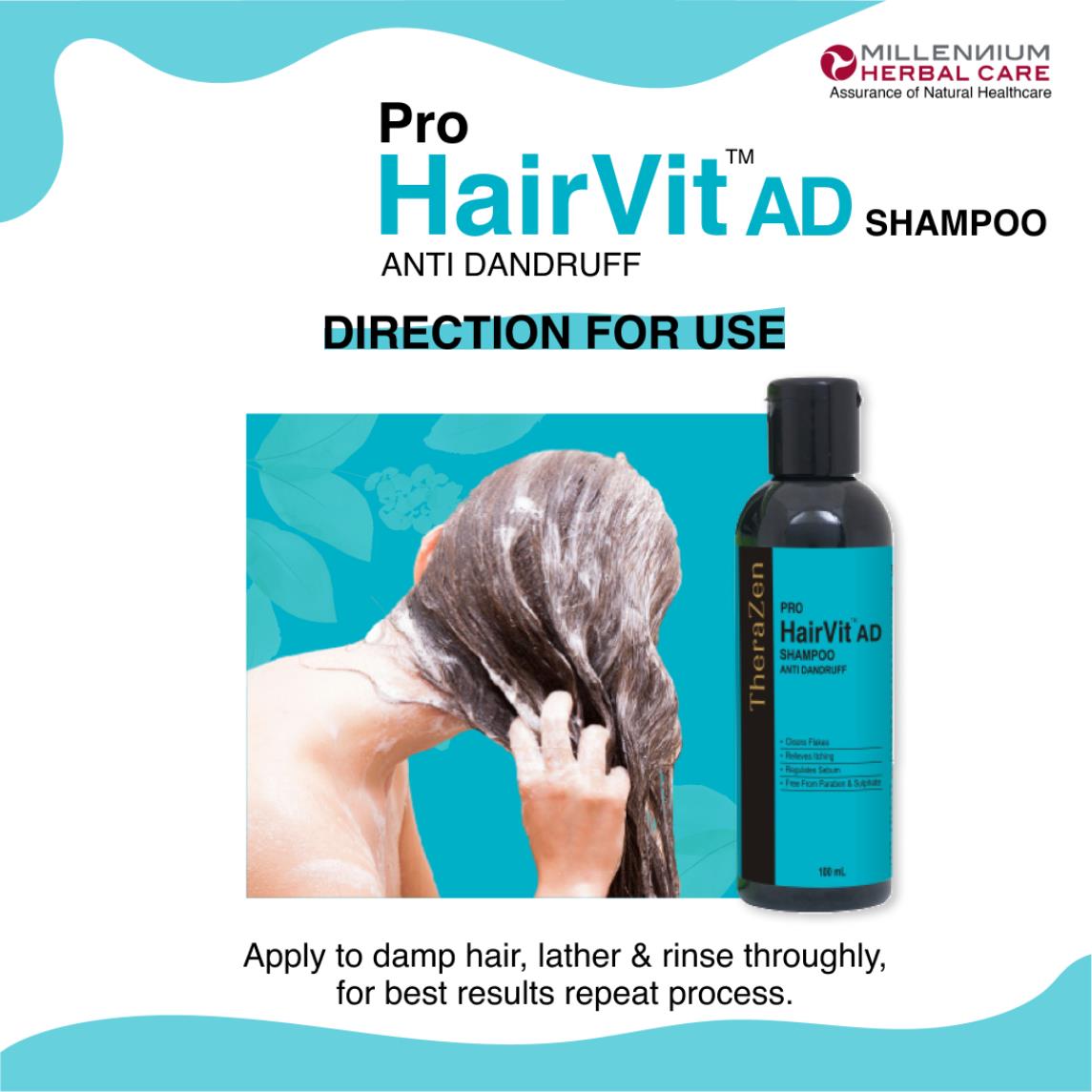 Direction of Use for Pro Hairvit AD Shampoo
