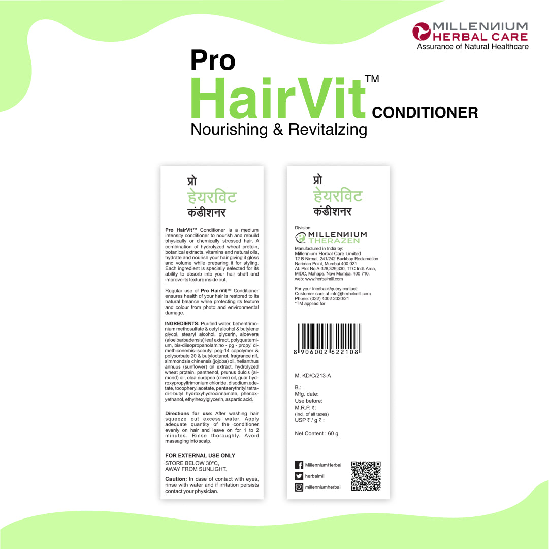 Pro Hairvit Conditioner Back of the Pack