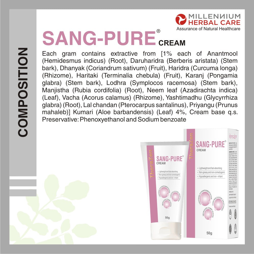 Composition of Sang-pure cream