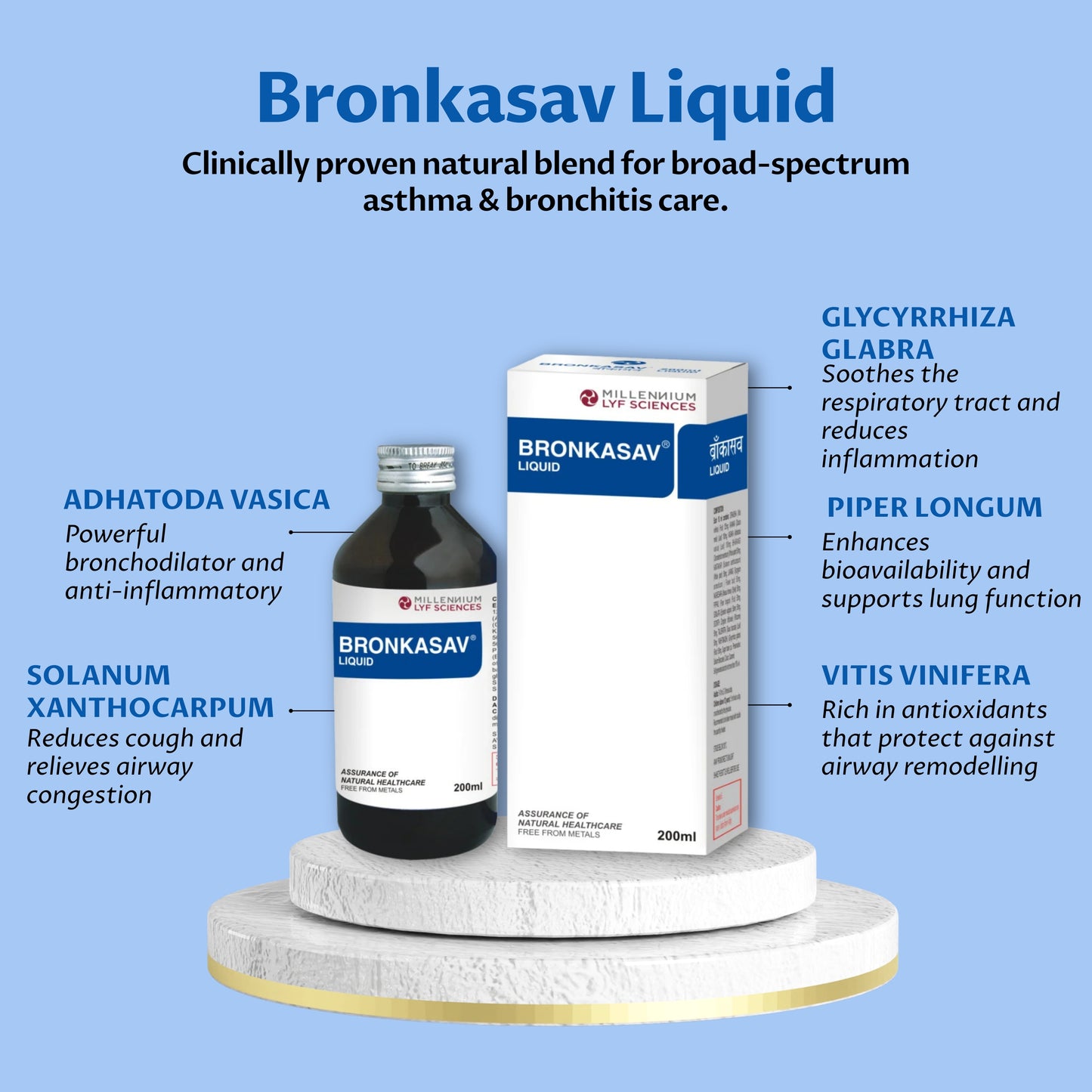 BRONKASAV LIQUID | 200 ml X 3 Bottles