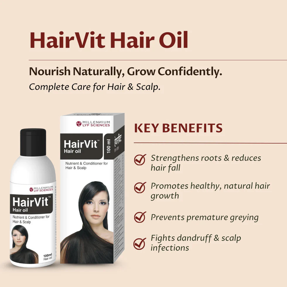 HAIR CARE COMBO - HAIRVIT HAIR OIL 100 ML + PRO HAIRVIT SHAMPOO 200 ML