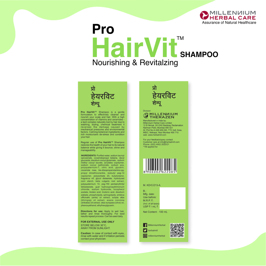 Pro Hairvit Shampoo Back of the Pack