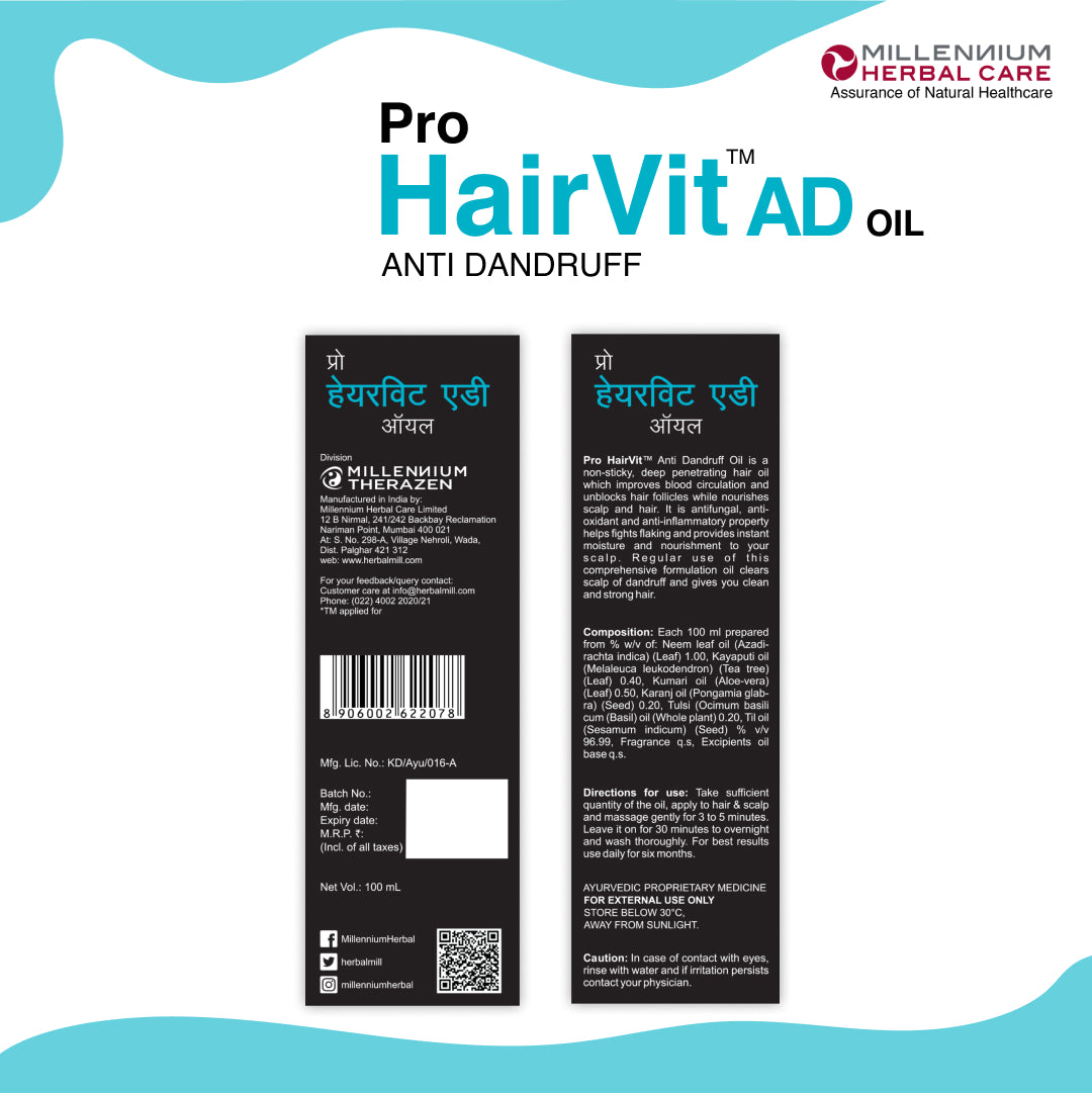 Pro HAirvit AD Oil Back of the Pack