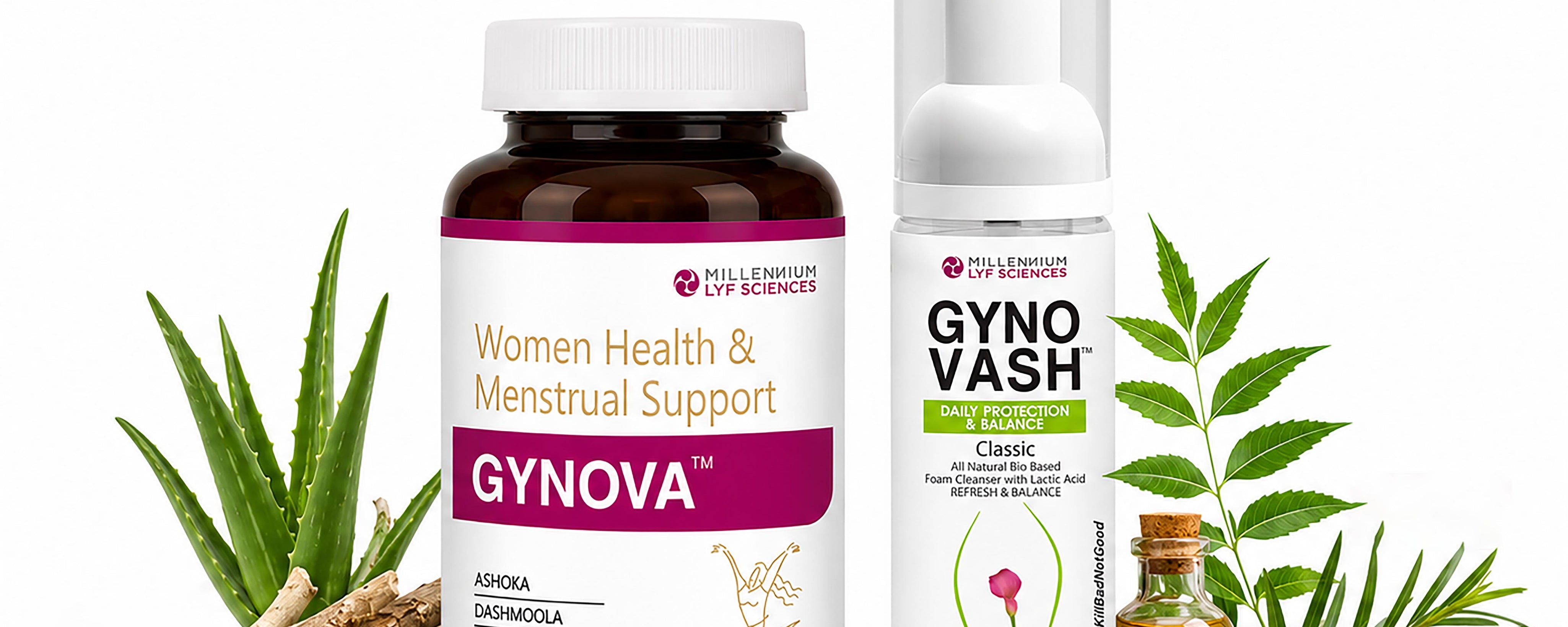 GYNOVA TABLETS (60'S) + GYNOVASH DAILY PROTECTION & BALANCE | 70 ML