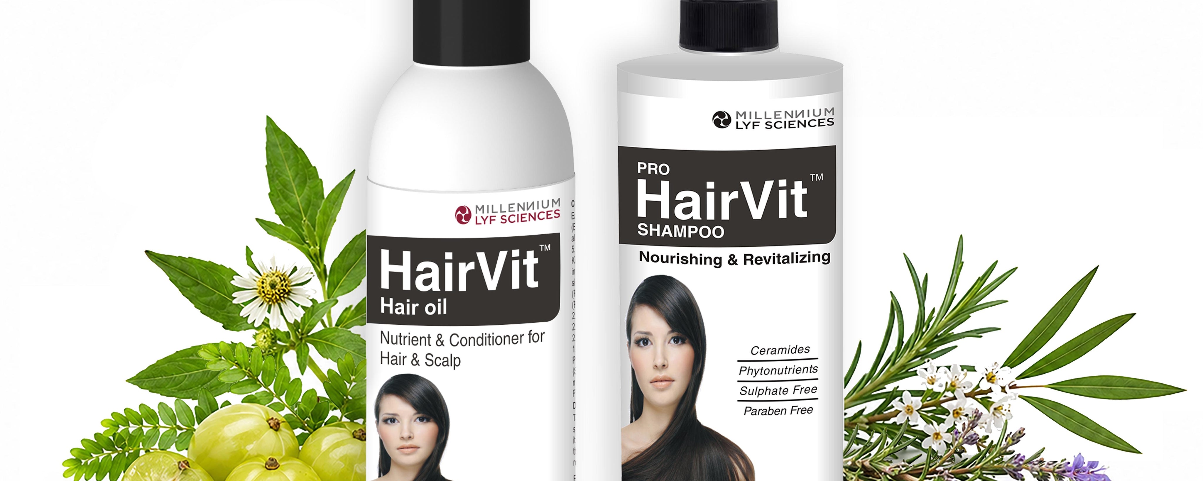 HAIR CARE COMBO - HAIRVIT HAIR OIL | 100 ML + PRO HAIRVIT SHAMPOO | 200 ML