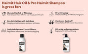 HAIR CARE COMBO - HAIRVIT HAIR OIL | 100 ML + PRO HAIRVIT SHAMPOO | 200 ML