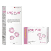 SANG-PURE CLEAR SKIN COMBO KIT | 100% Natural Care for Acne / Pimple Removal & Improving Skin Tone  | 1 Face Wash (70 ml) + 2 Bath Bars (100 gm)