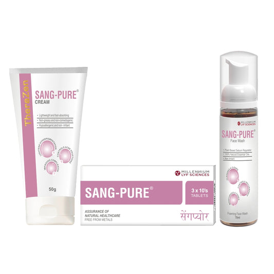 Sang-pure Anti acne Glow Kit (Sang-pure Face Wash, Tablet & Cream)