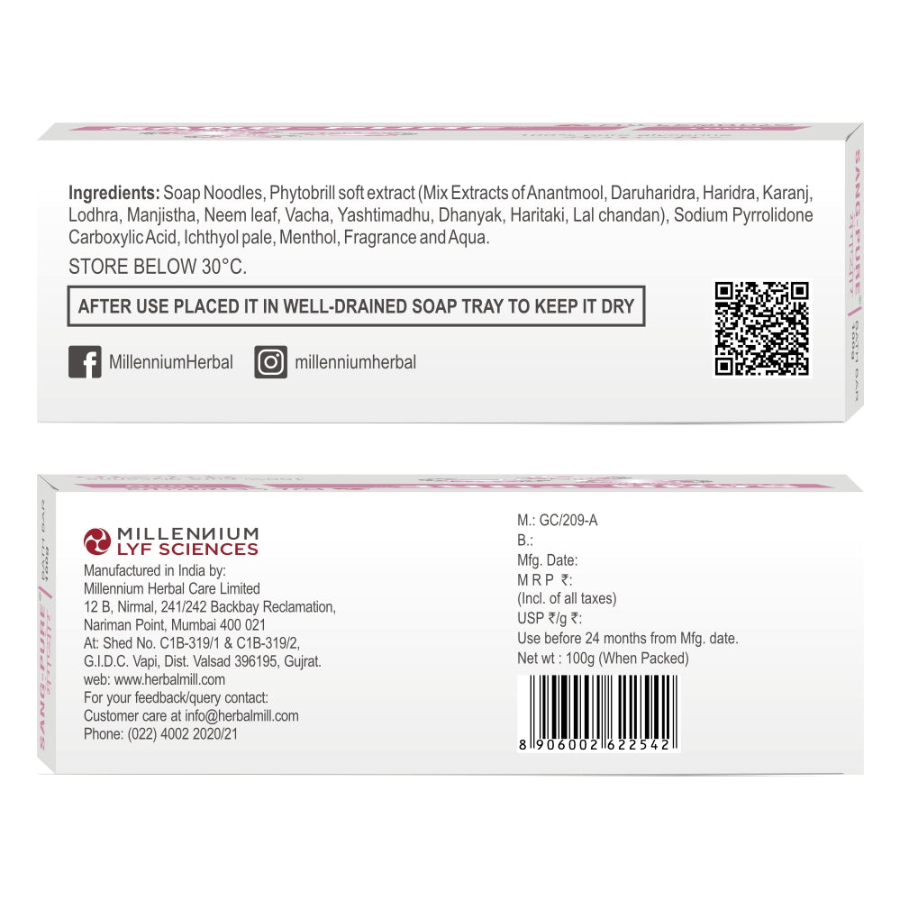 SANG-PURE BATH BAR | 100 gm X 4 Soaps