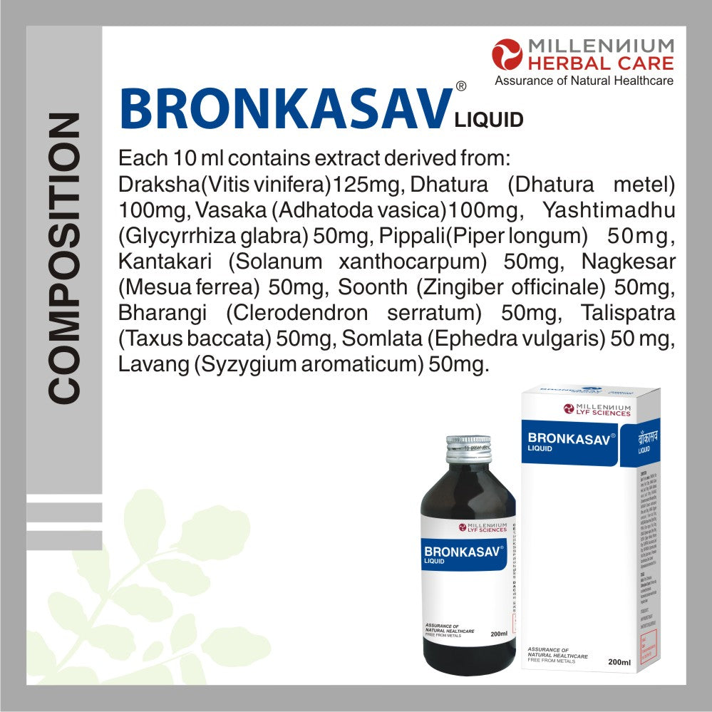BRONKASAV LIQUID | 200 ml X 3 Bottles