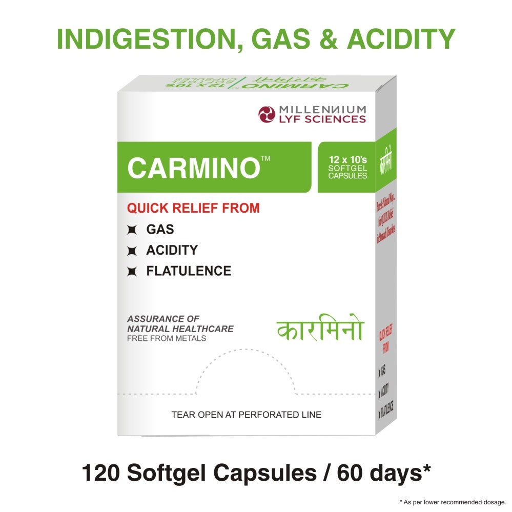 120 CARMINO SOFTGEL CAPSULES CAN BE CONSUMED WITHIN 60 DAYS