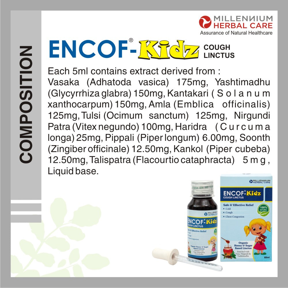 What is ENCOF KIDZ ORGANIC COUGH LINCTUS made of?