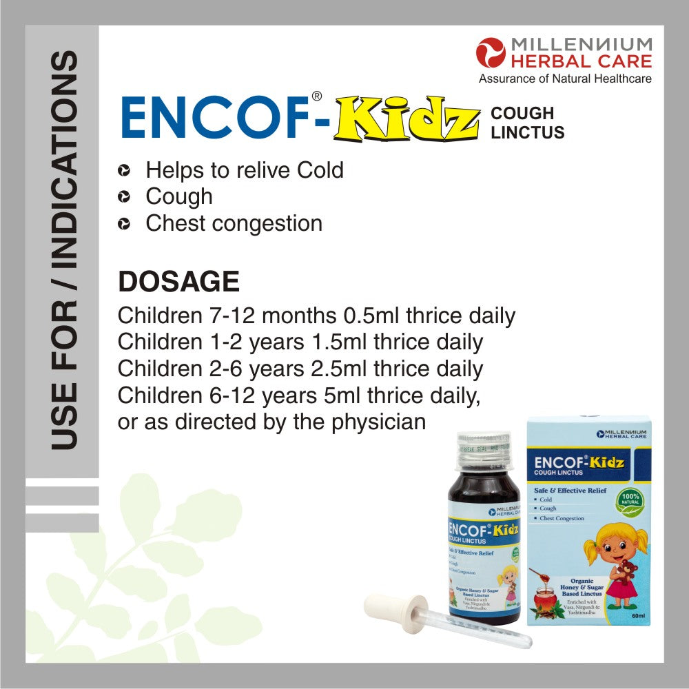 Dosage & instructions of ENCOF KIDZ ORGANIC COUGH LINCTUS