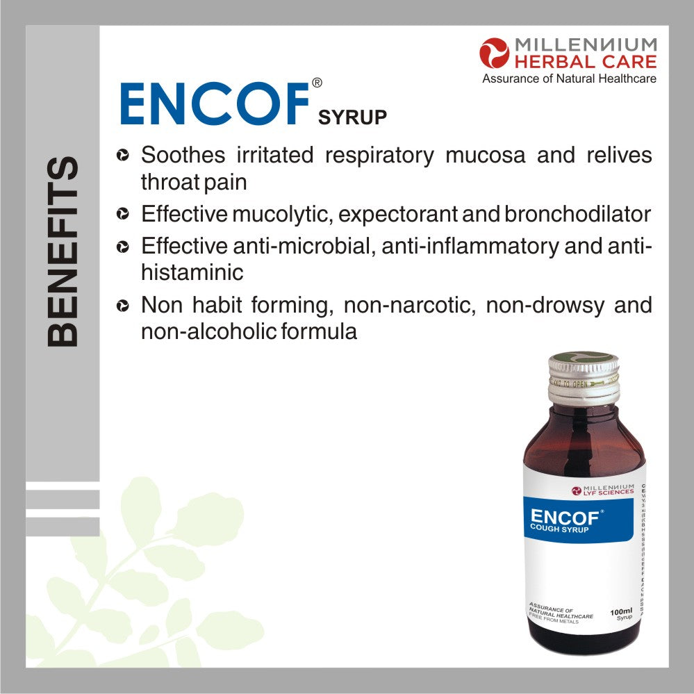 ENCOF COUGH SYRUP | 100 ml X 4 Bottles