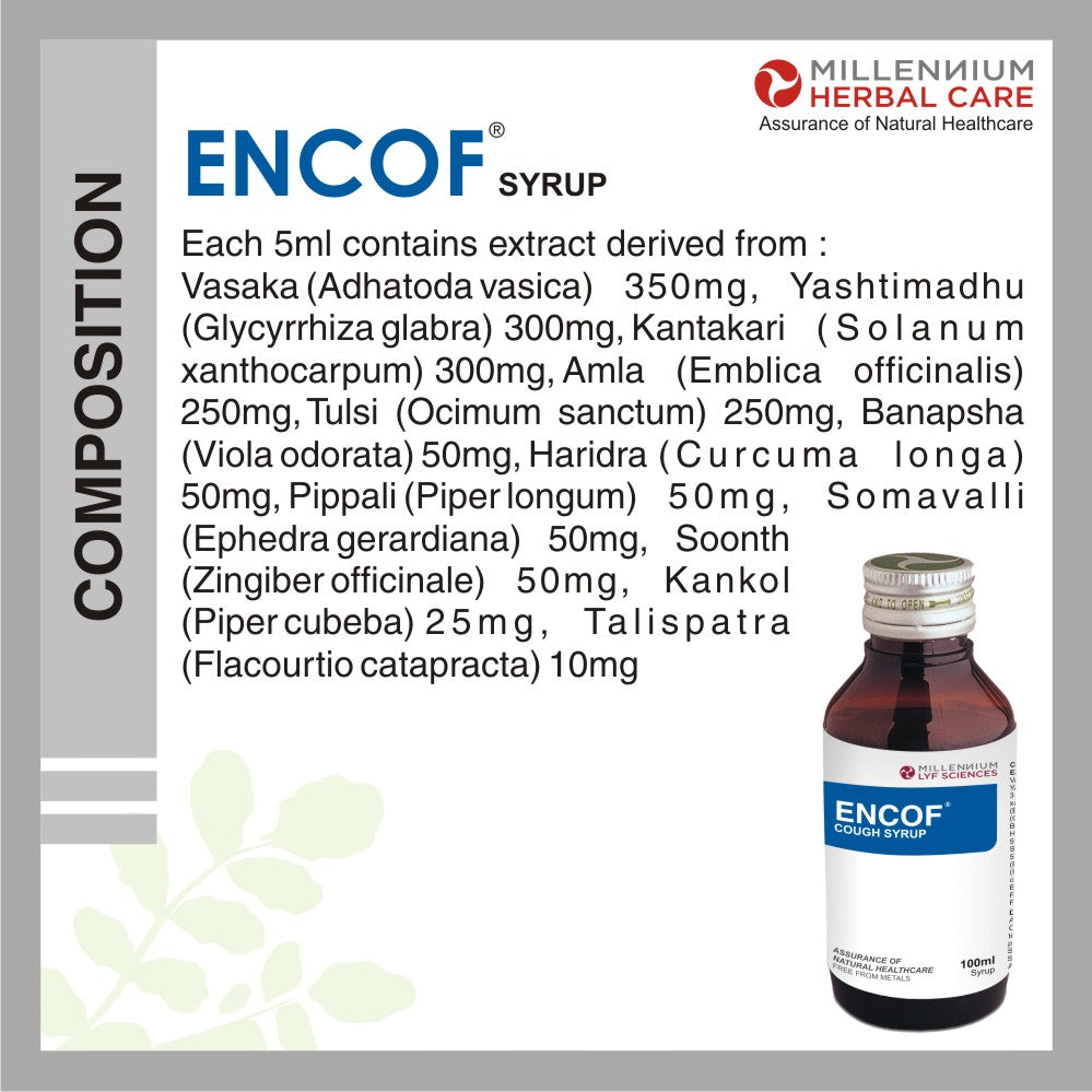 ENCOF COUGH SYRUP | 100 ml X 4 Bottles