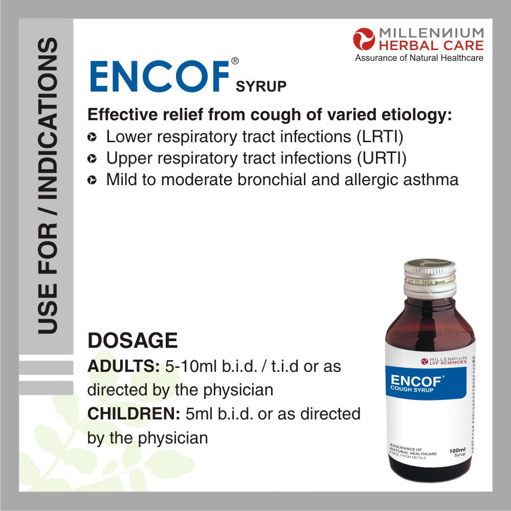 USE FOR/ INDICATION OF ENCOF COUGH SYRUP
