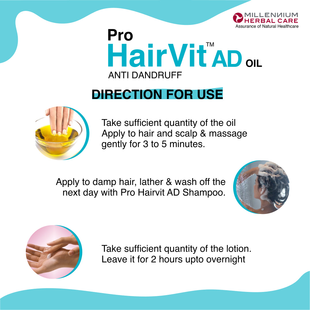 PRO HAIRVIT AD (ANTI-DANDRUFF) TREATMENT KIT | Oil 100 ml + Lotion 50 ml + Shampoo 100 ml