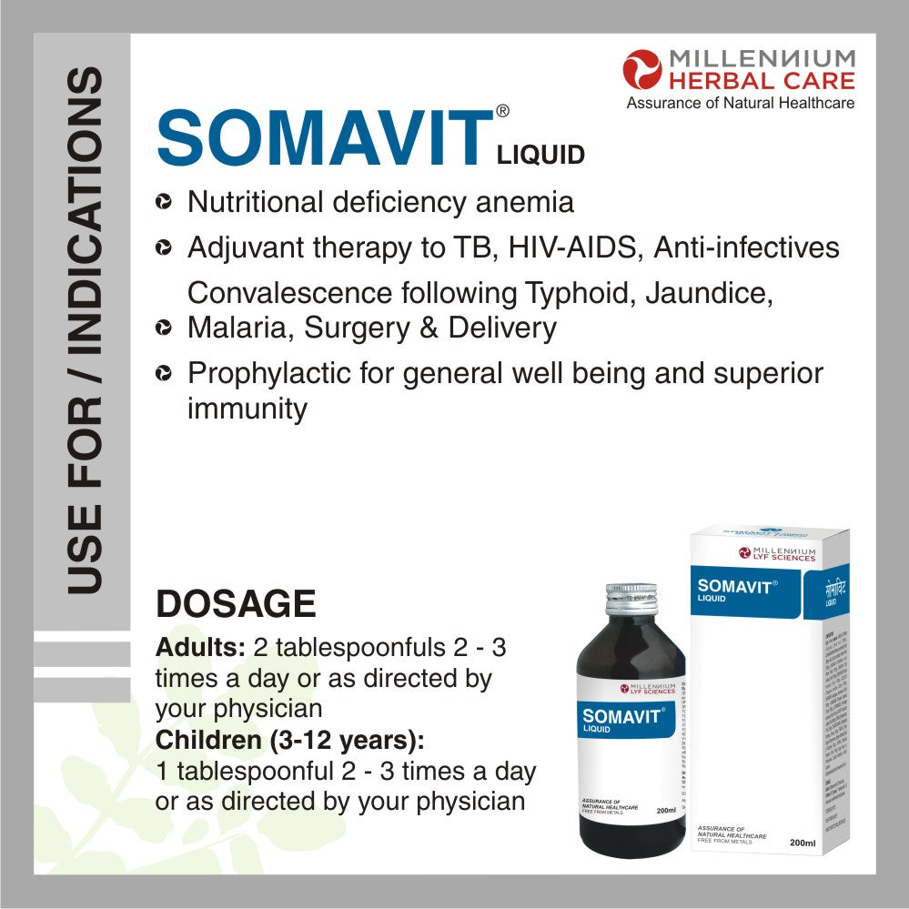 USE FOR/ INDICATION OF SOMAVIT LIQUID